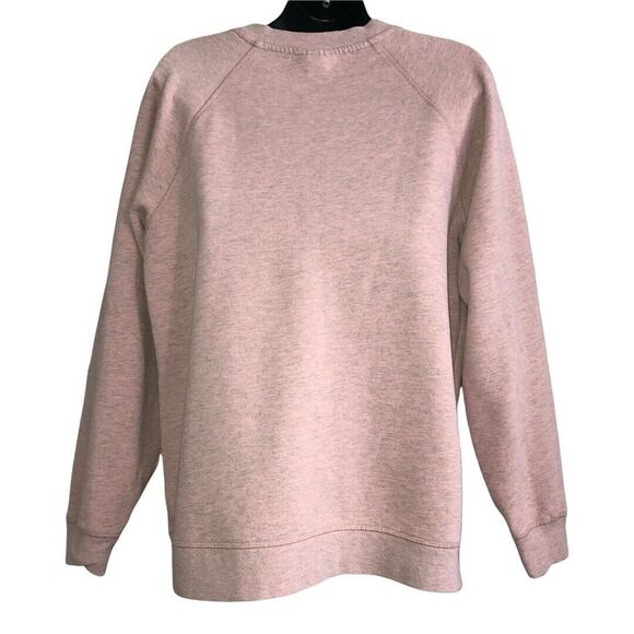 Topshop Womens Sweatshirt Sz 6 Heather Pink Crew Neck Sweatshirt Raglan Sleeve - Picture 2 of 5